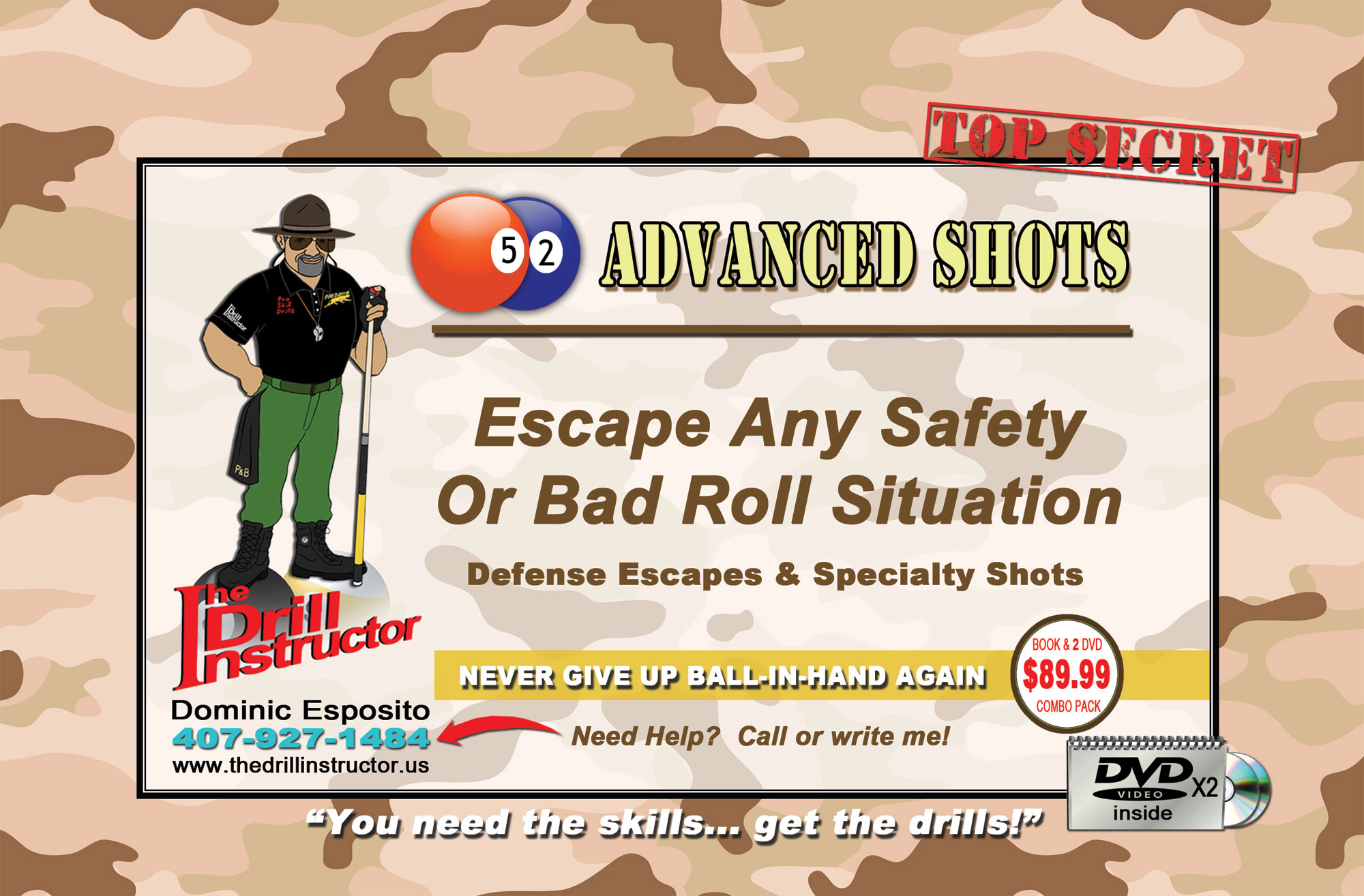 Drill Instructor- Advanced Shots Pool Cue