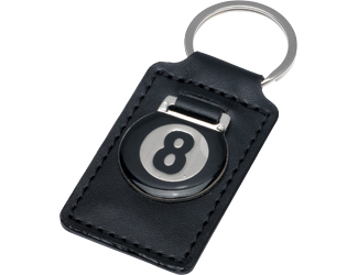 8-Ball Leather Key Chain                                     Pool Cue