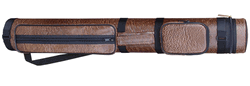 Sterling Brown Hard Pool Cue Case for 2 Butts, 3 Shafts