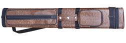 Sterling Brown Hard Pool Cue Case for 3 Butts, 6 Shafts