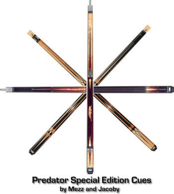 Predator Special Edition Pool Cues by Mezz and Jacoby