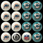MIami Dolphins NFL Pool Balls