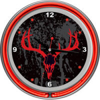 Hunt Camo Chrome Double Ring Neon Clock