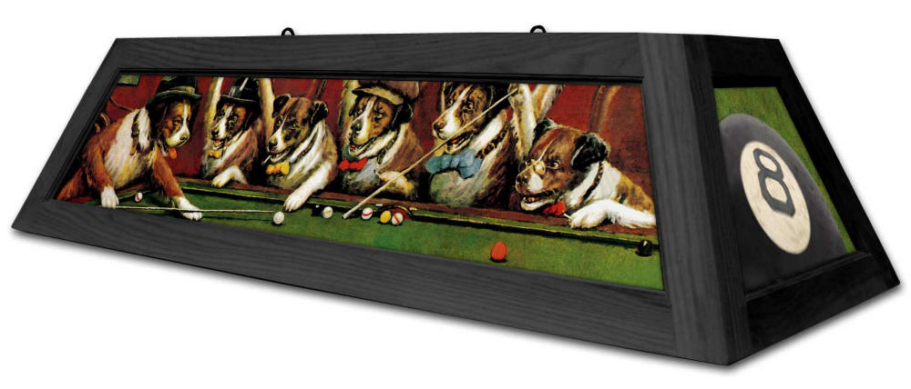 Dogs Playing Pool Billiard Light