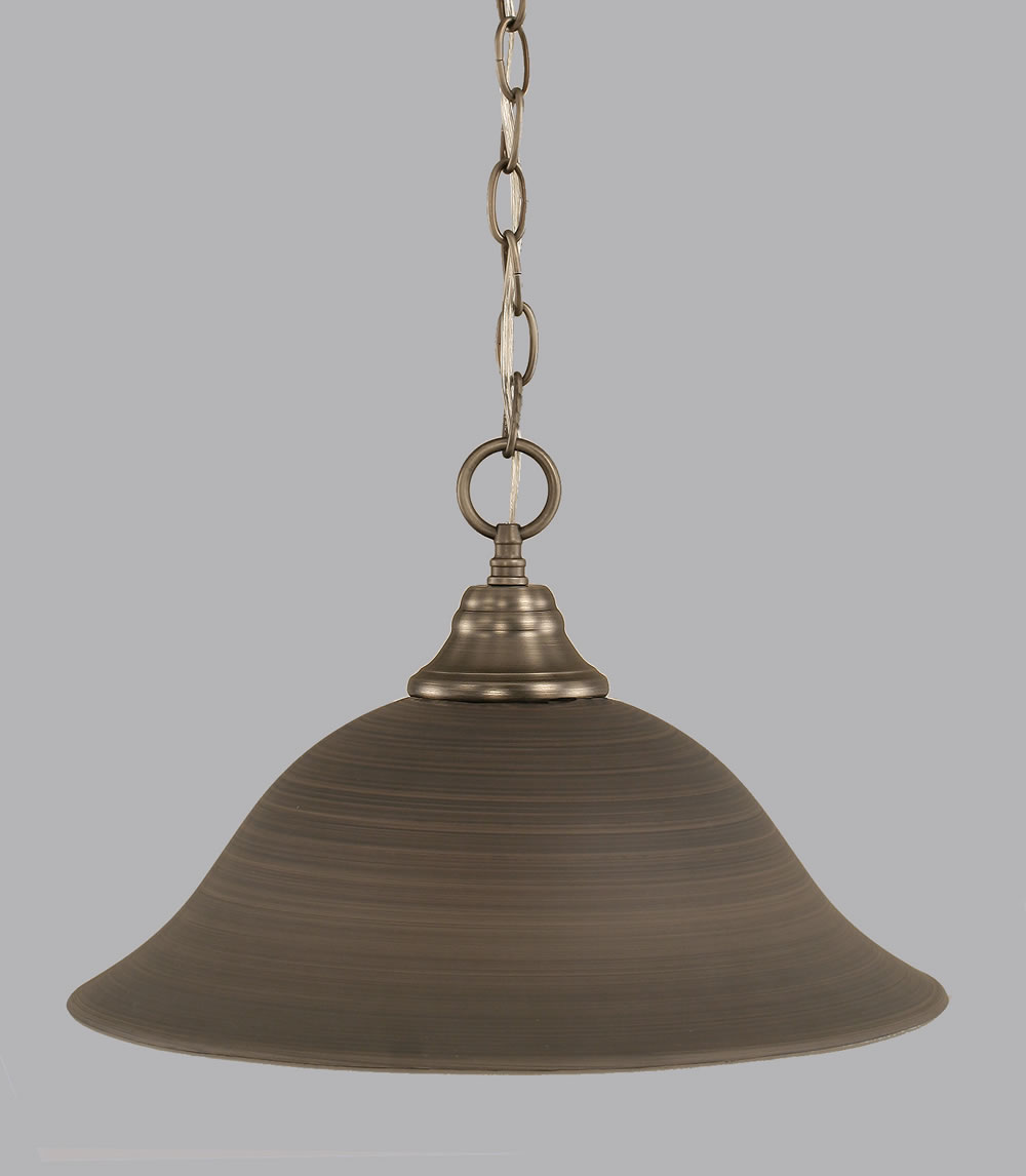 Chain Hung Pendant Shown In Brushed Nickel Finish With 16" Gray Linen Glass
