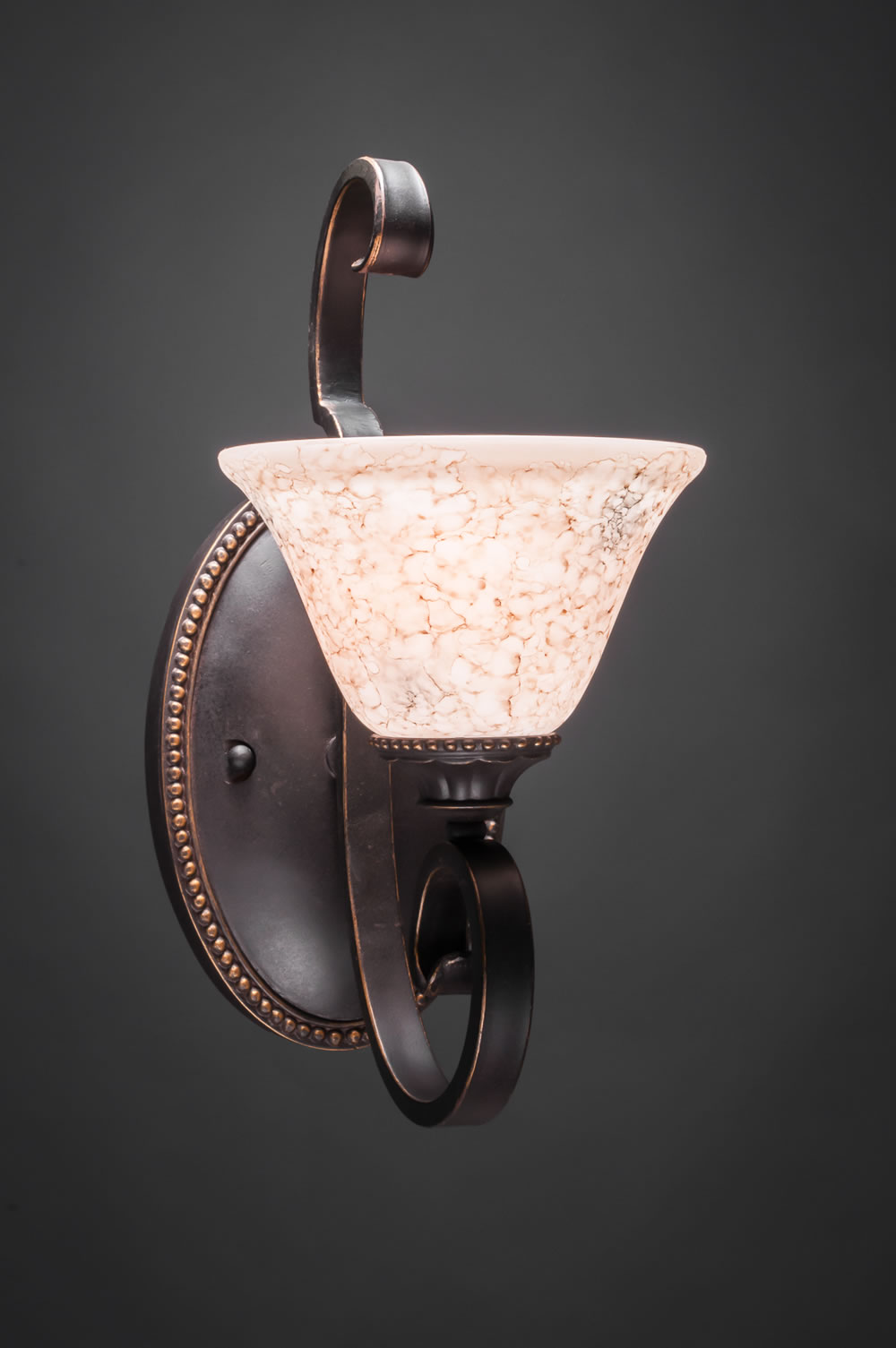 Eleganté Wall Sconce Shown In Dark Granite Finish With 7" Italian Marble Glass
