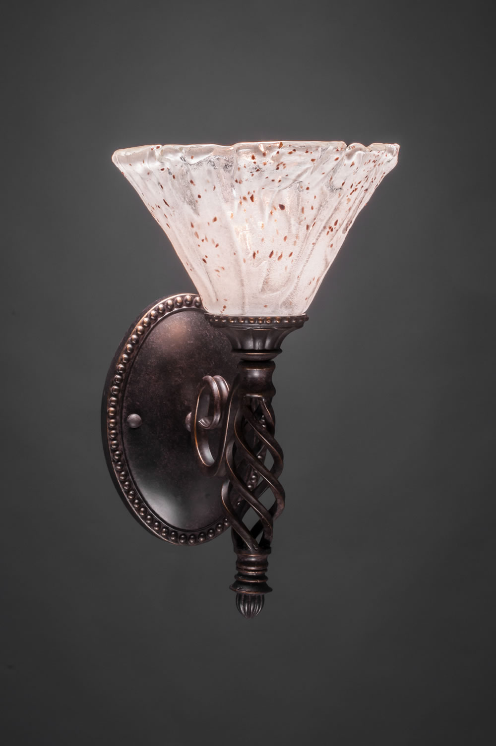 Eleganté Wall Sconce Shown In Dark Granite Finish With 7" Italian Ice Glass