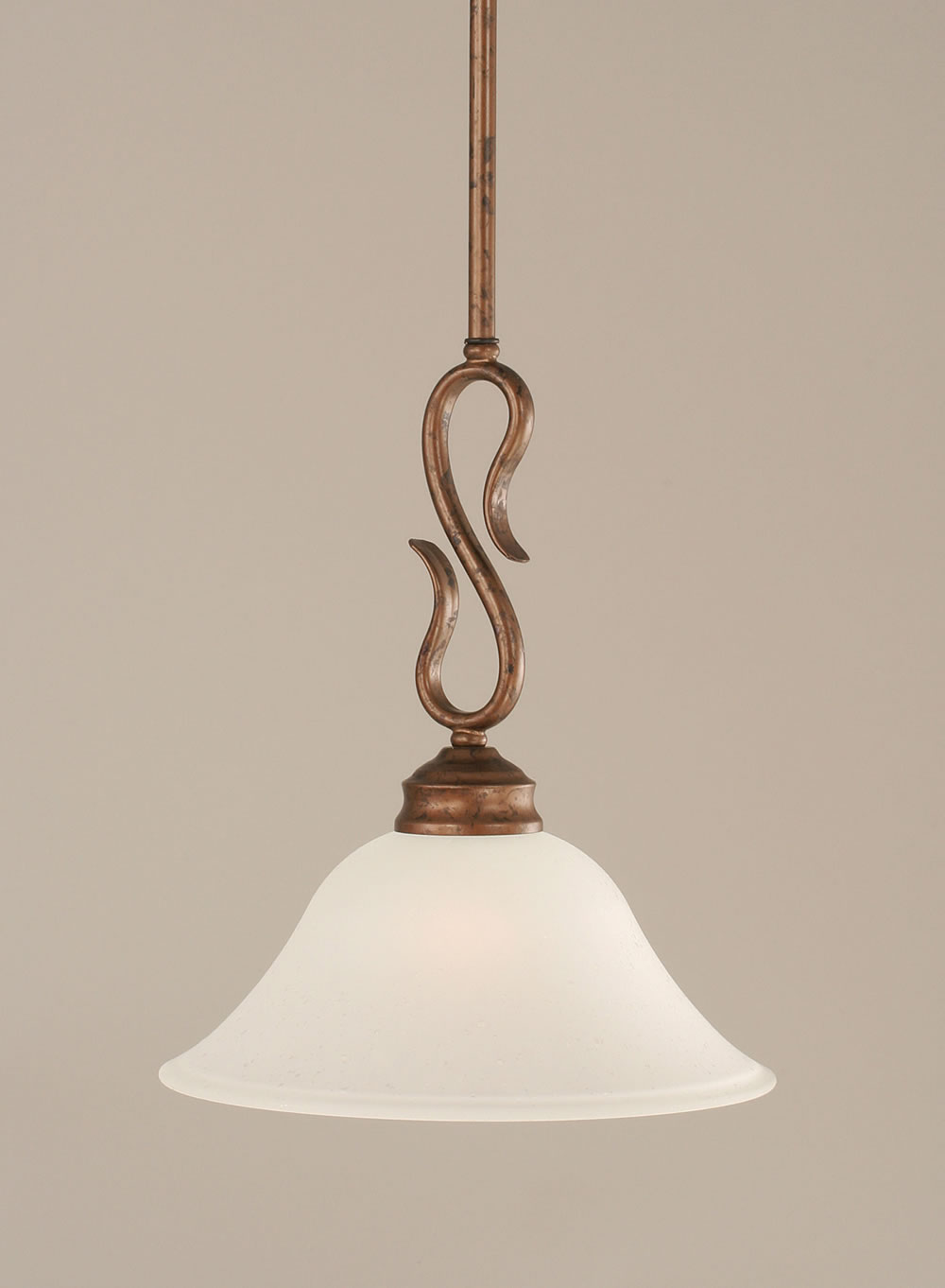 Bronze Finish Mini-Pendant with 10" Dew Drop Glass