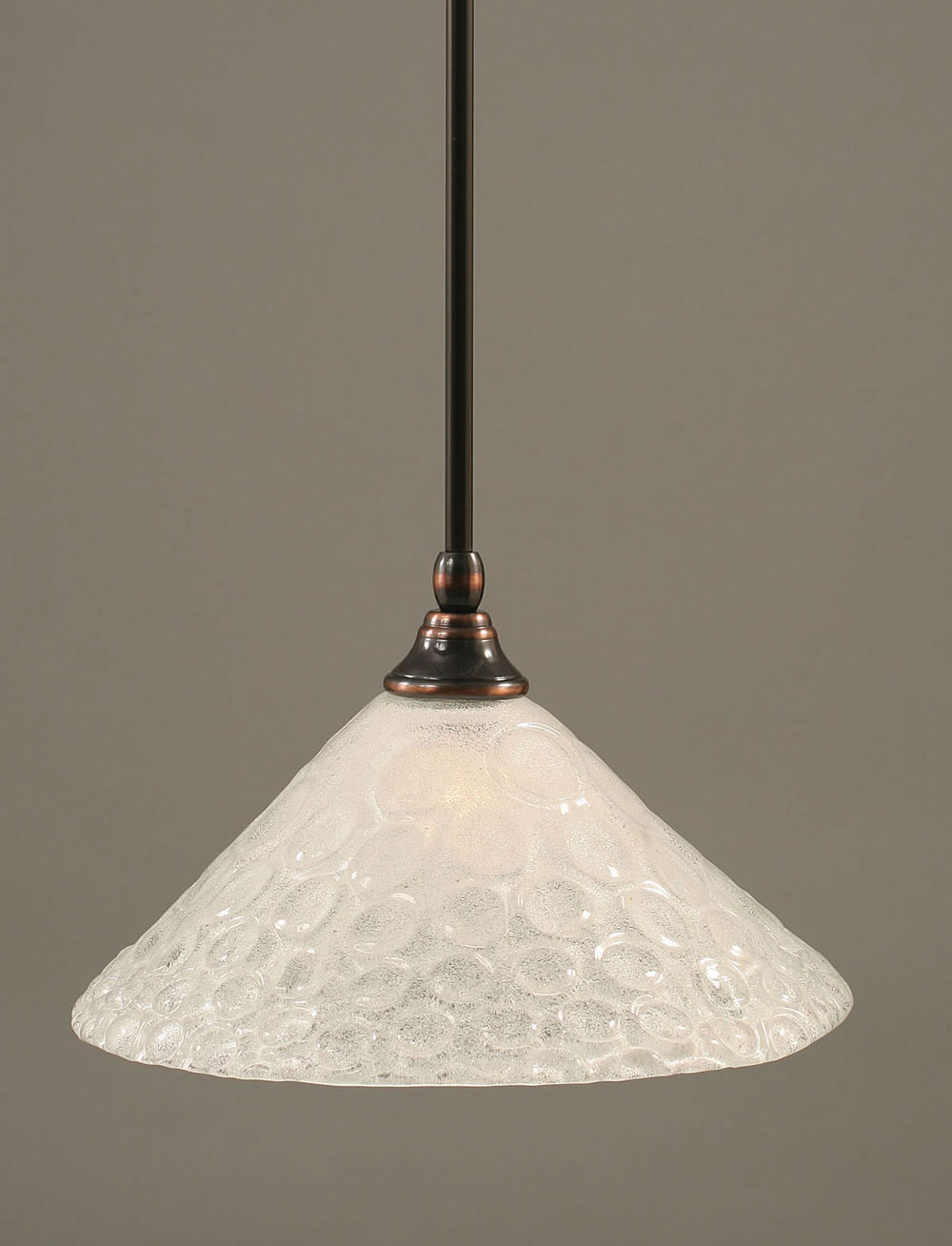 Stem Mini Pendant With Hang Straight Swivel Shown In Black Copper Finish With 12" Italian Bubble Glass