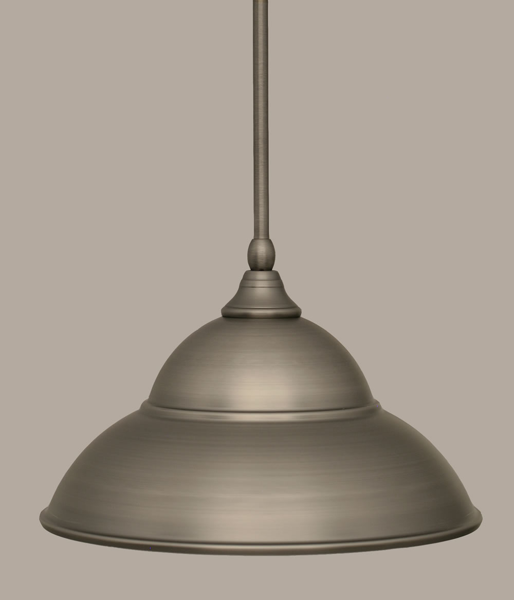 Stem Mini Pendant With Hang Straight Swivel Shown In Brushed Nickel Finish With 13 Brushed Nickel Double Bubble Metal Shade