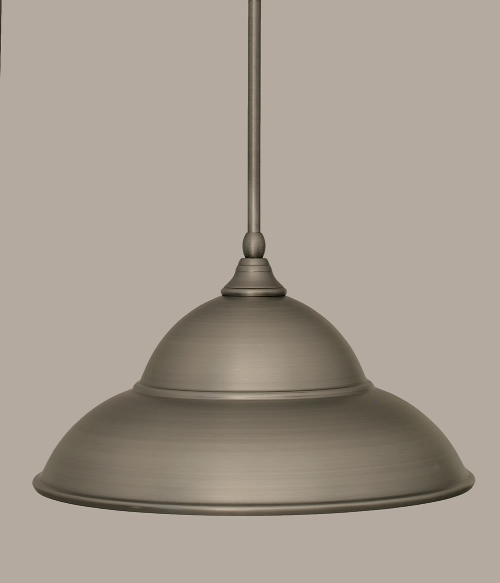 Stem Mini Pendant With Hang Straight Swivel Shown In Brushed Nickel Finish With 16 Brushed Nickel Double Bubble Metal Shade