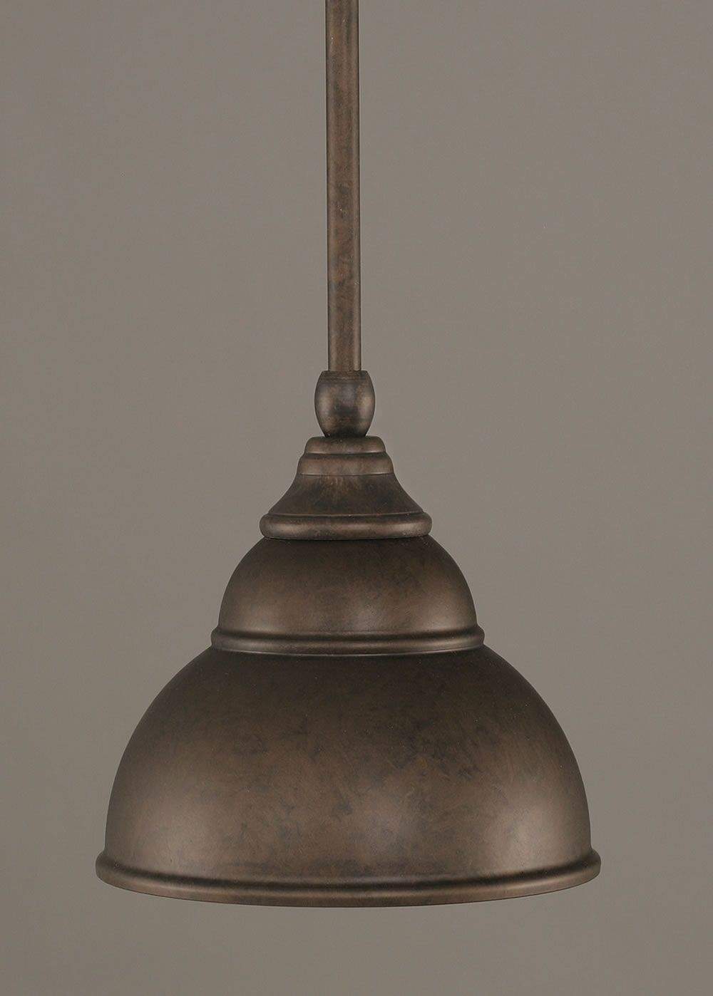 Stem Mini Pendant With Hang Straight Swivel Shown In Bronze Finish With 7" Double Bubble Metal Shade"