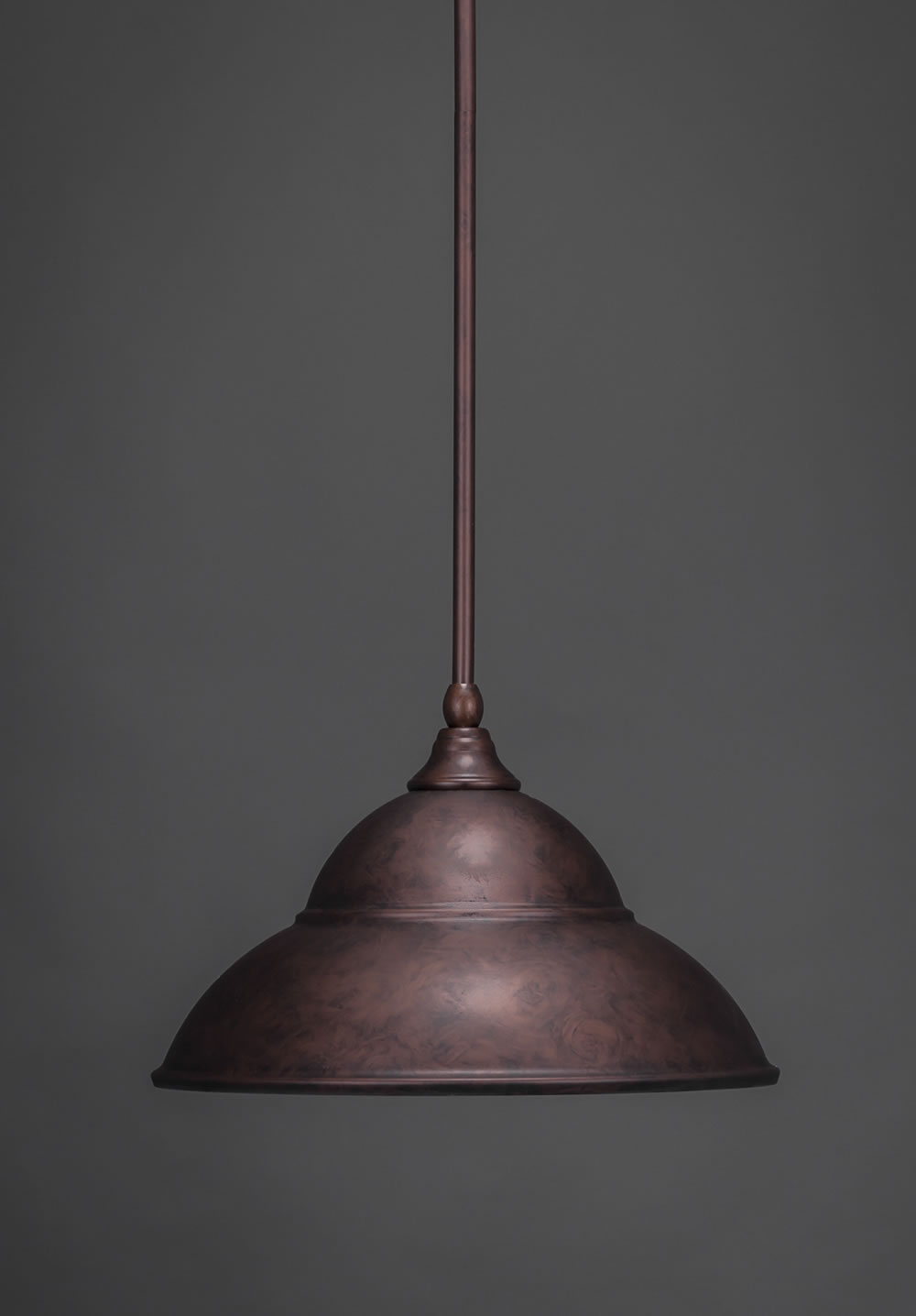 Stem Mini Pendant With Hang Straight Swivel Shown In Bronze Finish With 13 Bronze Double Bubble Metal Shade
