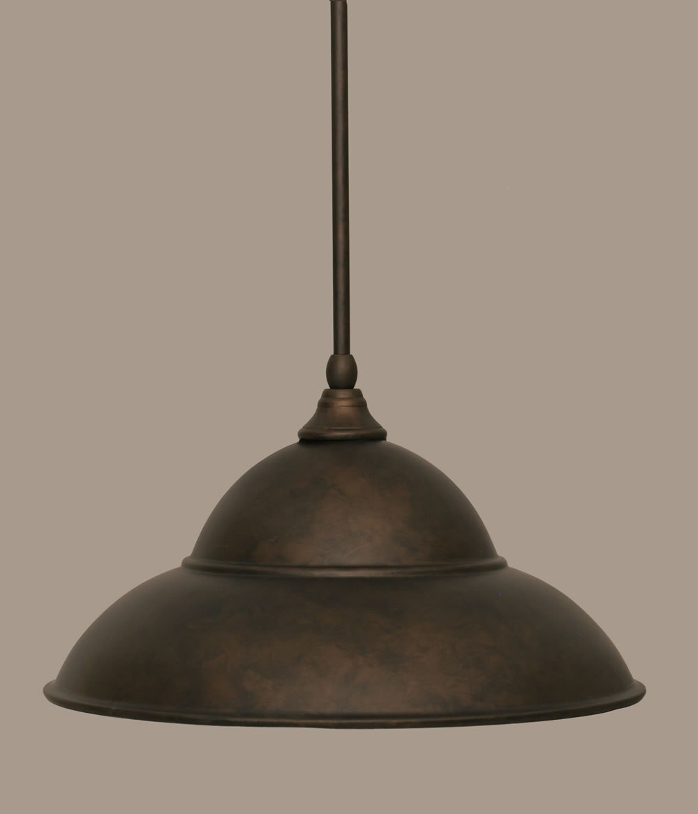 Stem Mini Pendant With Hang Straight Swivel Shown In Bronze Finish With 16 Bronze Double Bubble Metal Shade
