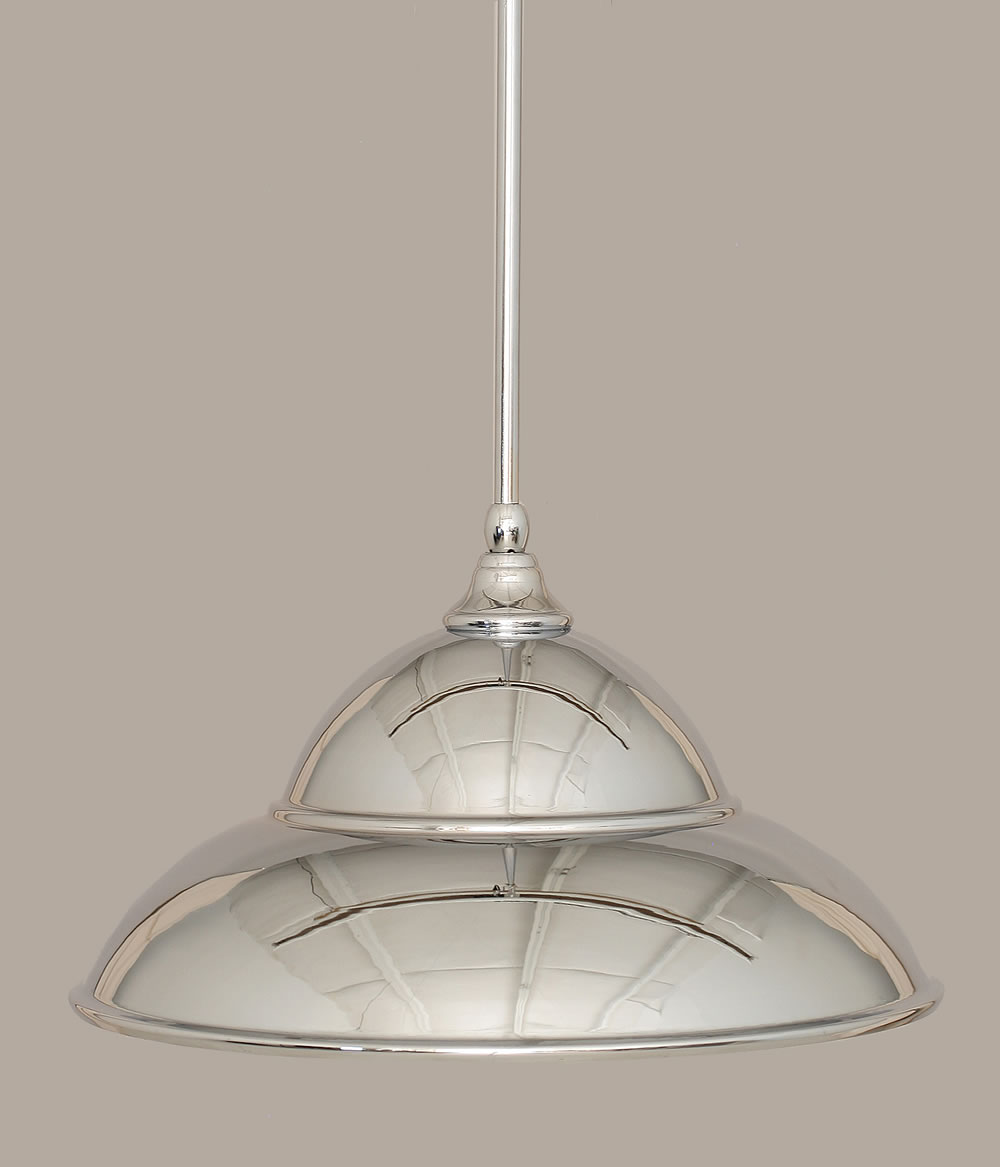 Stem Mini Pendant With Hang Straight Swivel Shown In Chrome Finish With 16 Chrome Double Bubble Metal Shade
