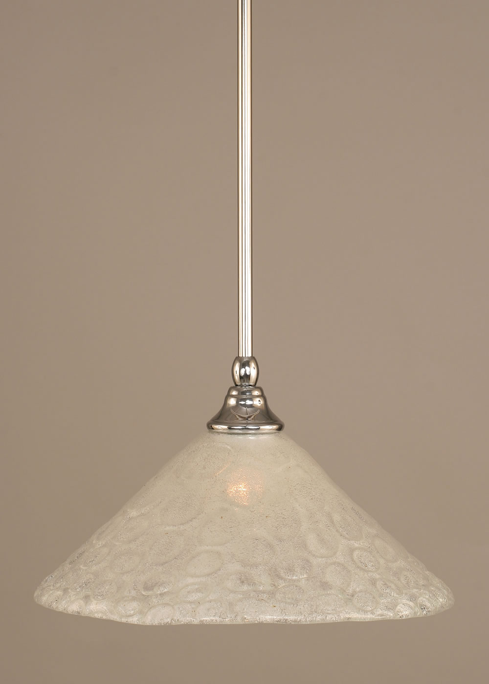 Stem Mini Pendant With Hang Straight Swivel Shown In Chrome Finish With 12" Italian Bubble Glass "