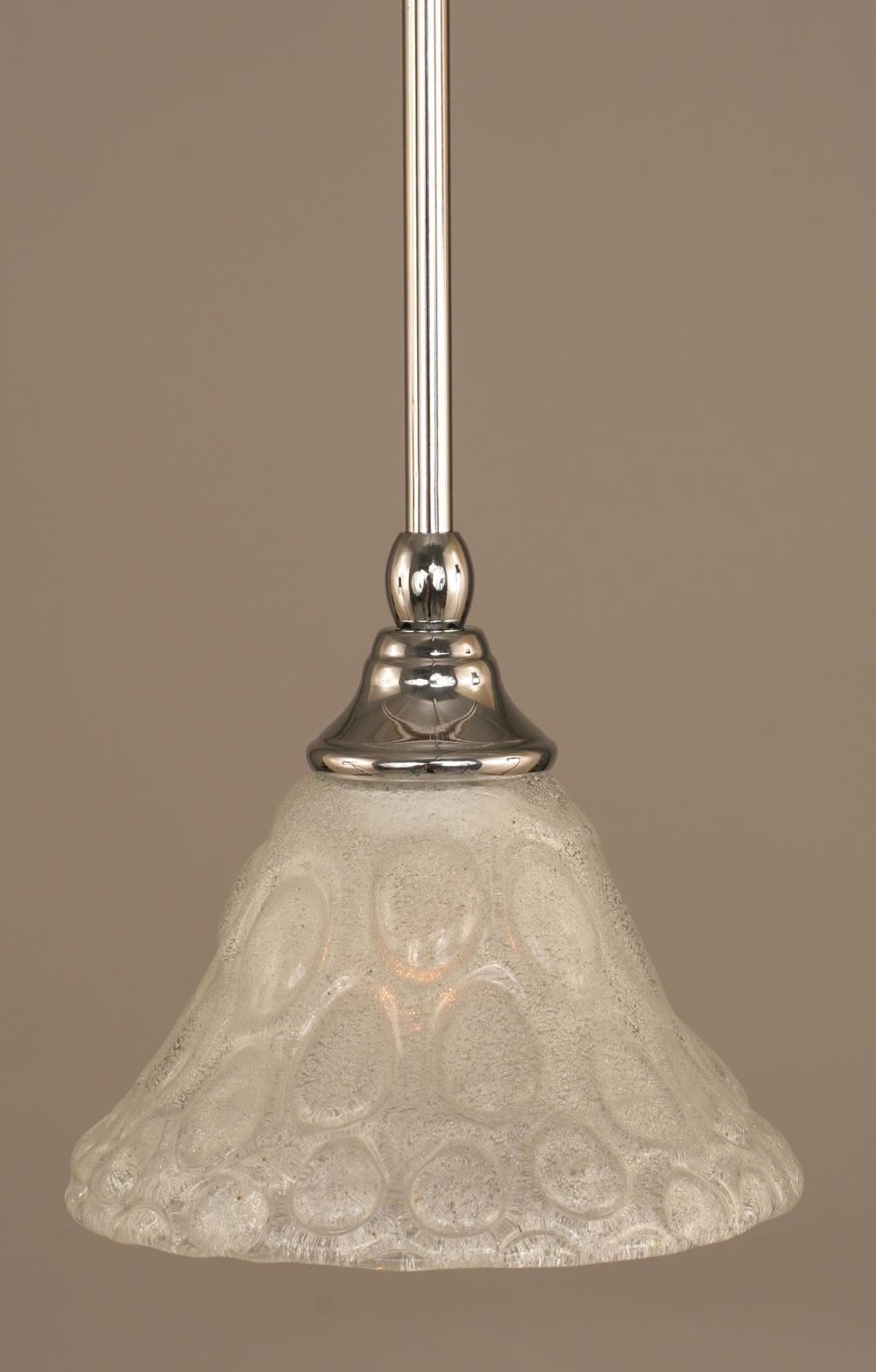 Stem Mini Pendant With Hang Straight Swivel Shown In Chrome Finish With 7" Italian Bubble Glass "