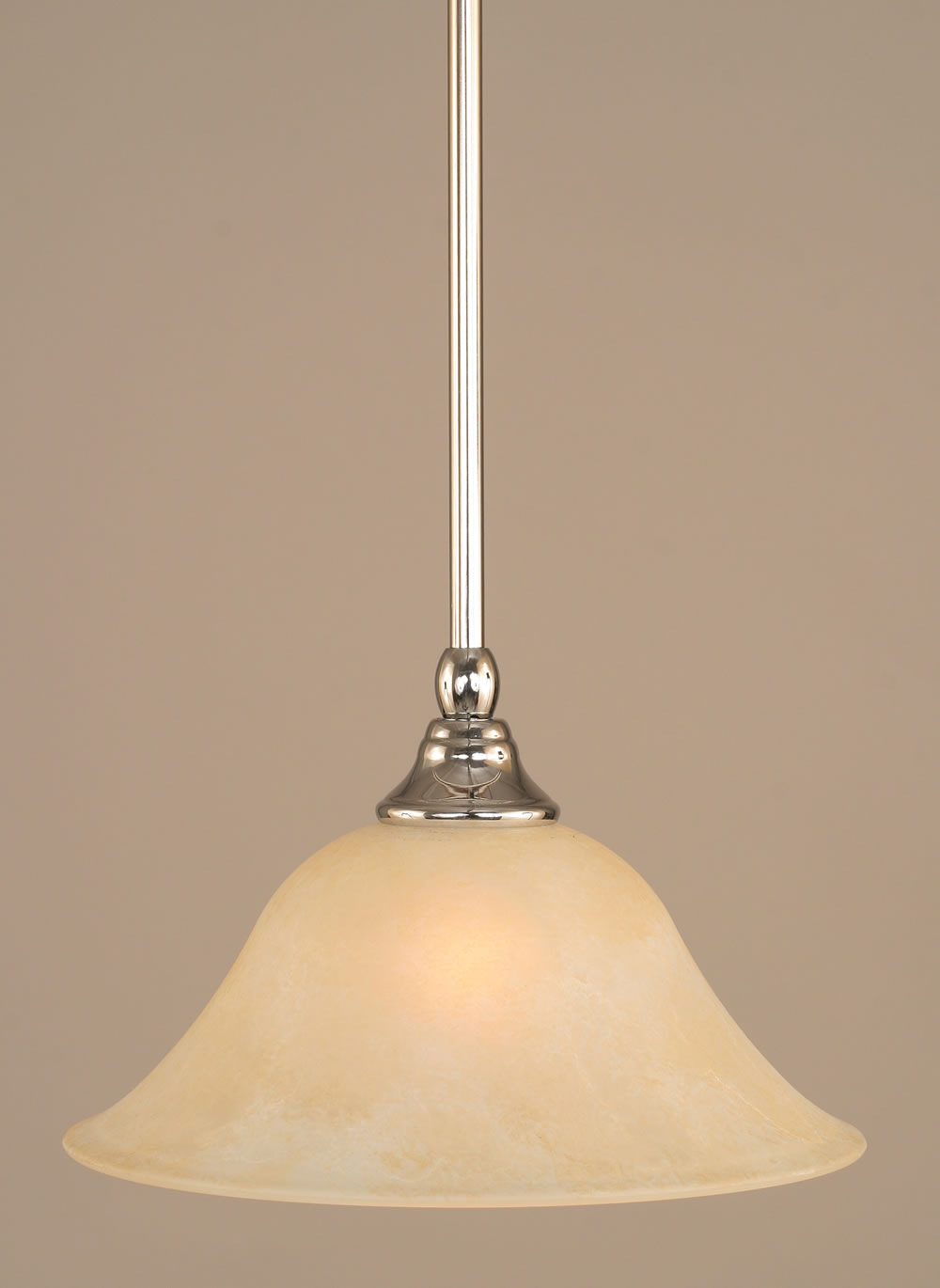 Stem Mini Pendant With Hang Straight Swivel Shown In Chrome Finish With 10" Amber Marble Glass "