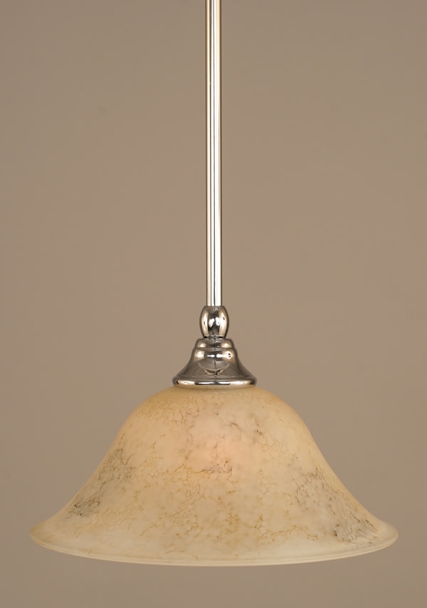 Stem Mini Pendant With Hang Straight Swivel Shown In Chrome Finish With 10" Italian Marble Glass "