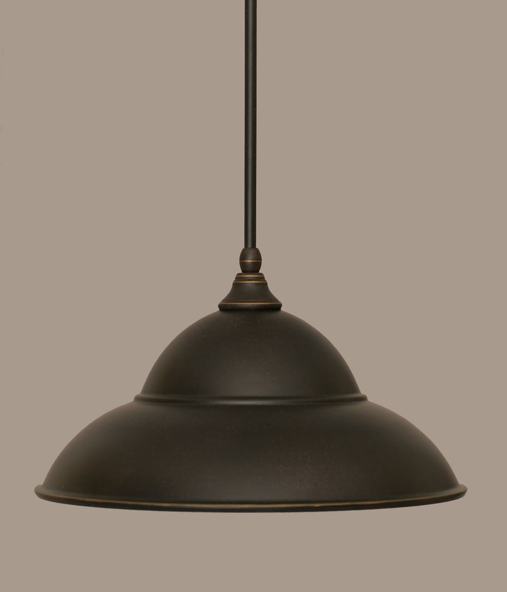 Stem Mini Pendant With Hang Straight Swivel Shown In Dark Granite Finish With 16 Dark Granite Double Bubble Metal Shade