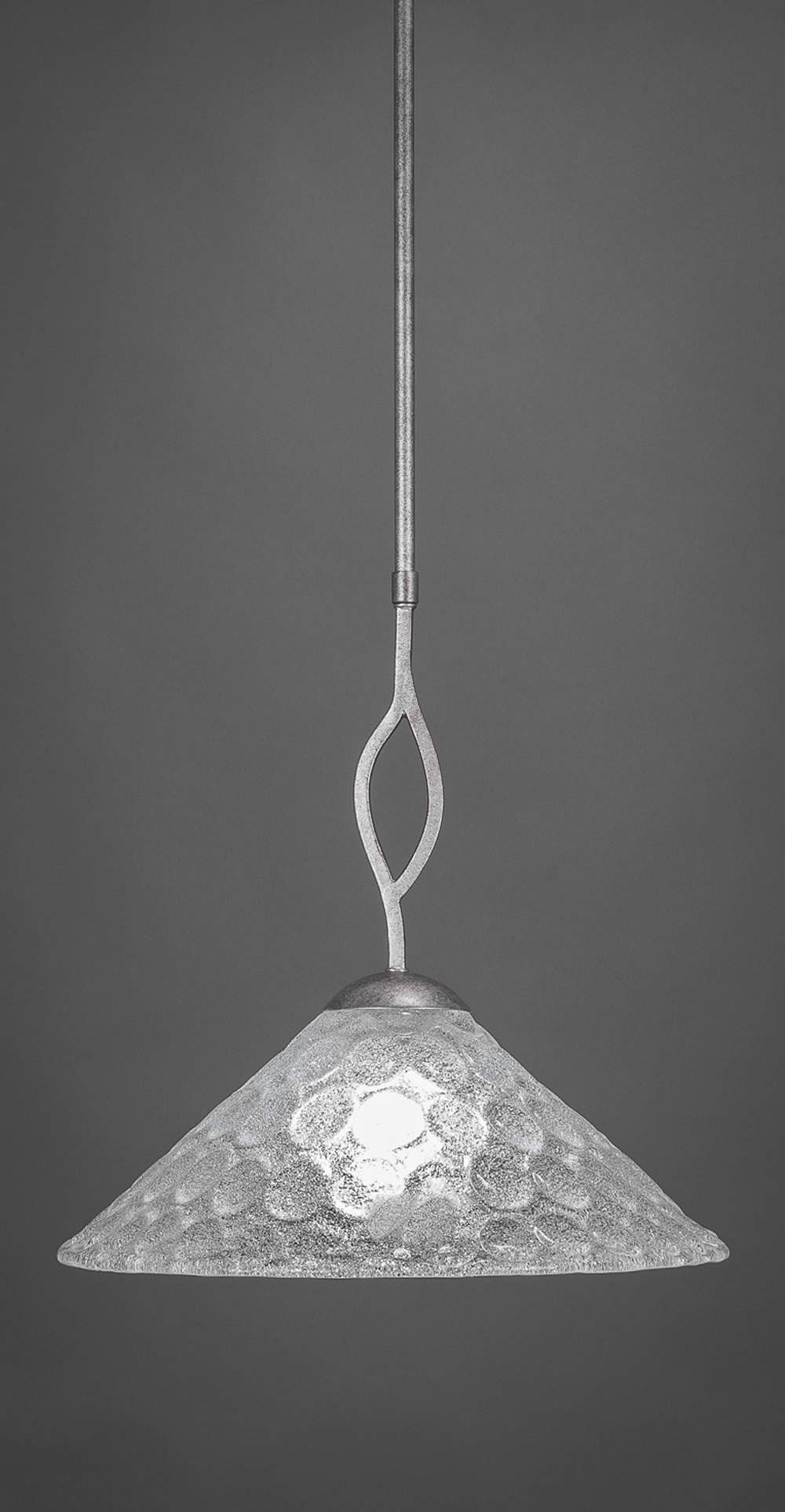 Revo Pendant Shown In Aged Silver Finish With 16 Italian Bubble Glass