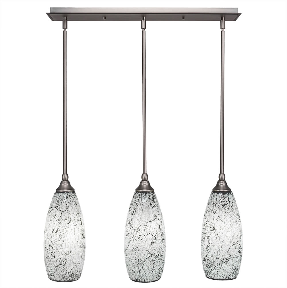 3 Light Multi Light Mini Pendant With Hang Straight Swivels Shown In Brushed Nickel Finish With 5.5" Gold Fusion Glass