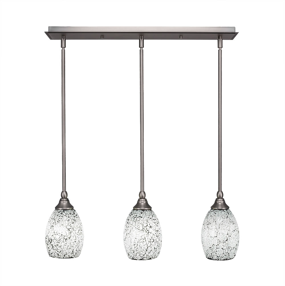 3 Light Multi Light Mini Pendant With Hang Straight Swivels Shown In Brushed Nickel Finish With 5" Gold Fusion Glass