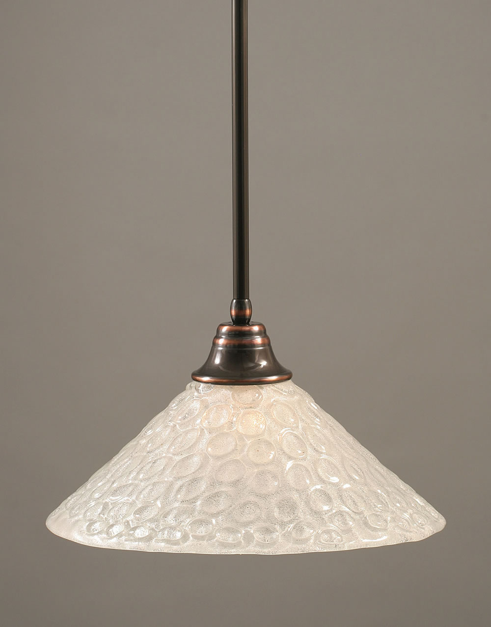 Stem Pendant With Hang Straight Swivel With Hang Straight Swivel Shown In Black Copper Finish With 16" Italian Bubble Glass