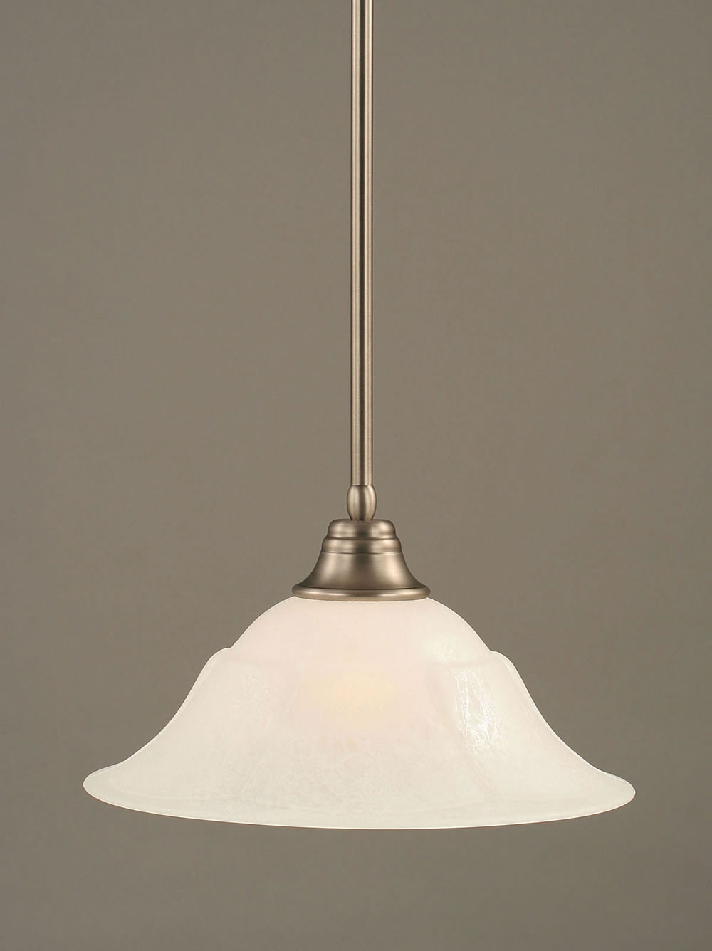 Stem Pendant With Hang Straight Swivel Shown In Brushed Nickel Finish With 16" White Marble Glass