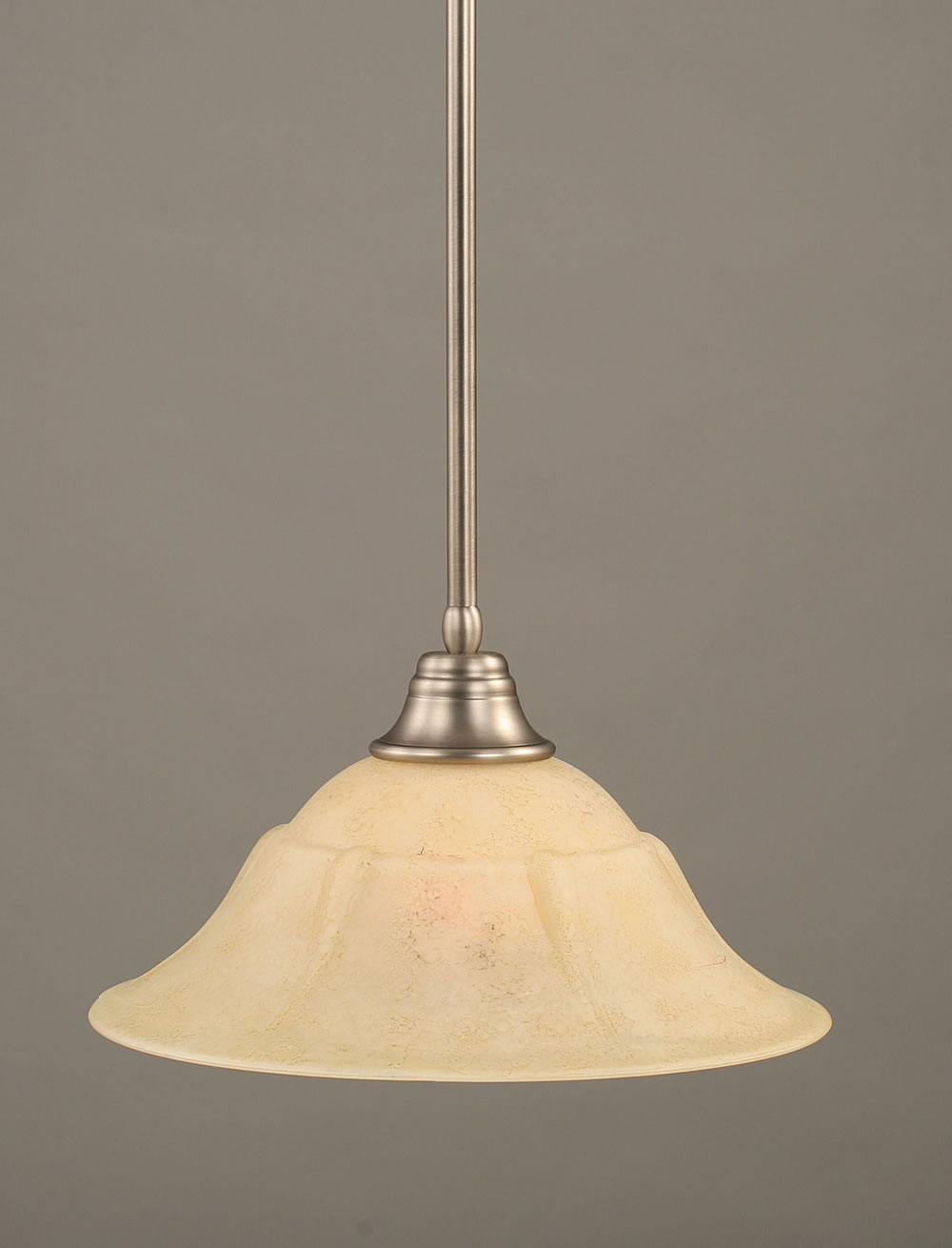 Stem Pendant With Hang Straight Swivel Shown In Brushed Nickel Finish With 16" Italian Marble Glass