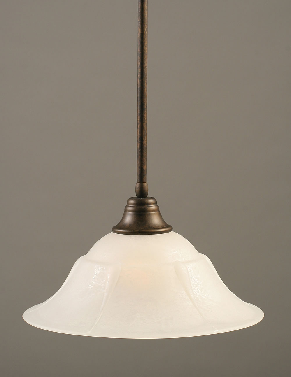 Stem Pendant With Hang Straight Swivel Shown In Bronze Finish With 16" White Marble Glass