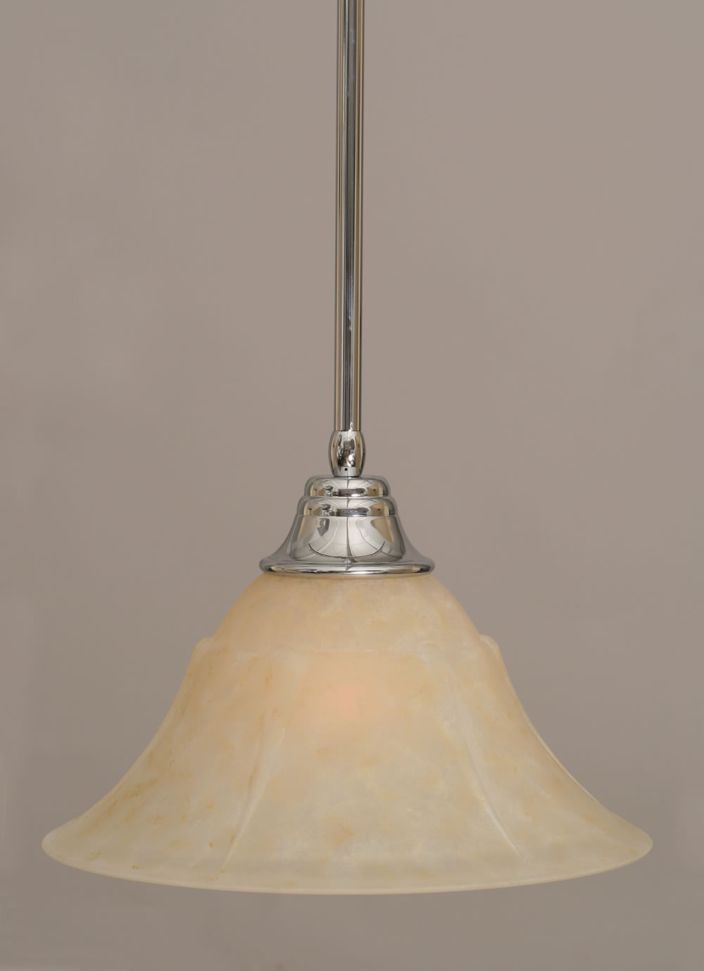 Stem Pendant With Hang Straight Swivel Shown In Chrome Finish With 14" Amber Marble Glass