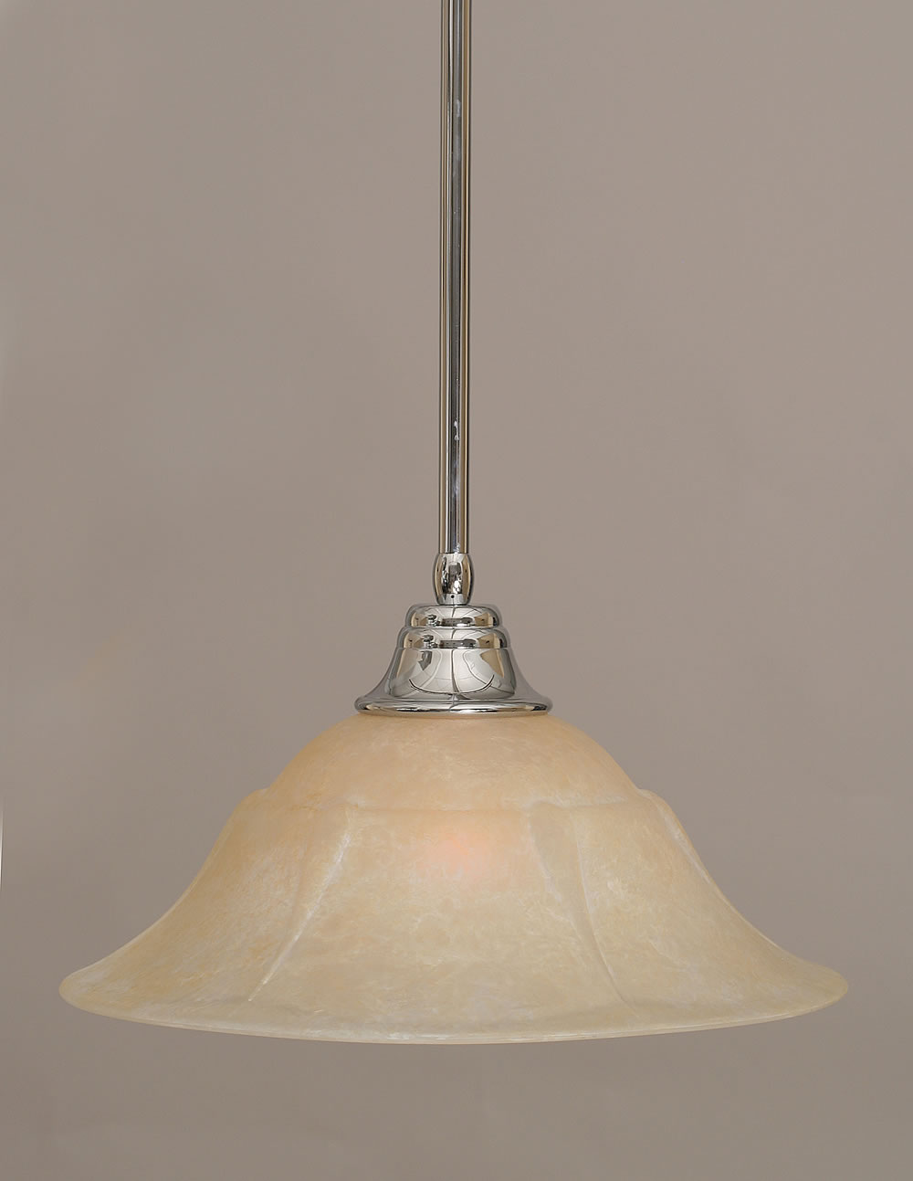 Stem Pendant With Hang Straight Swivel Shown In Chrome Finish With 16" Amber Marble Glass "