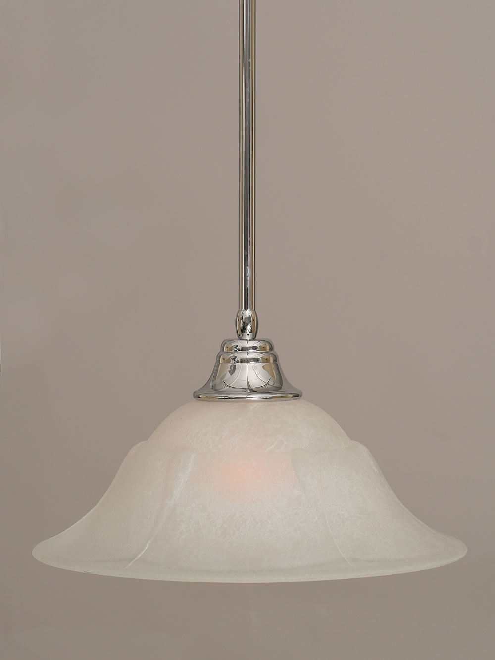 Stem Pendant With Hang Straight Swivel Shown In Chrome Finish With 16" Italian Marble Glass "