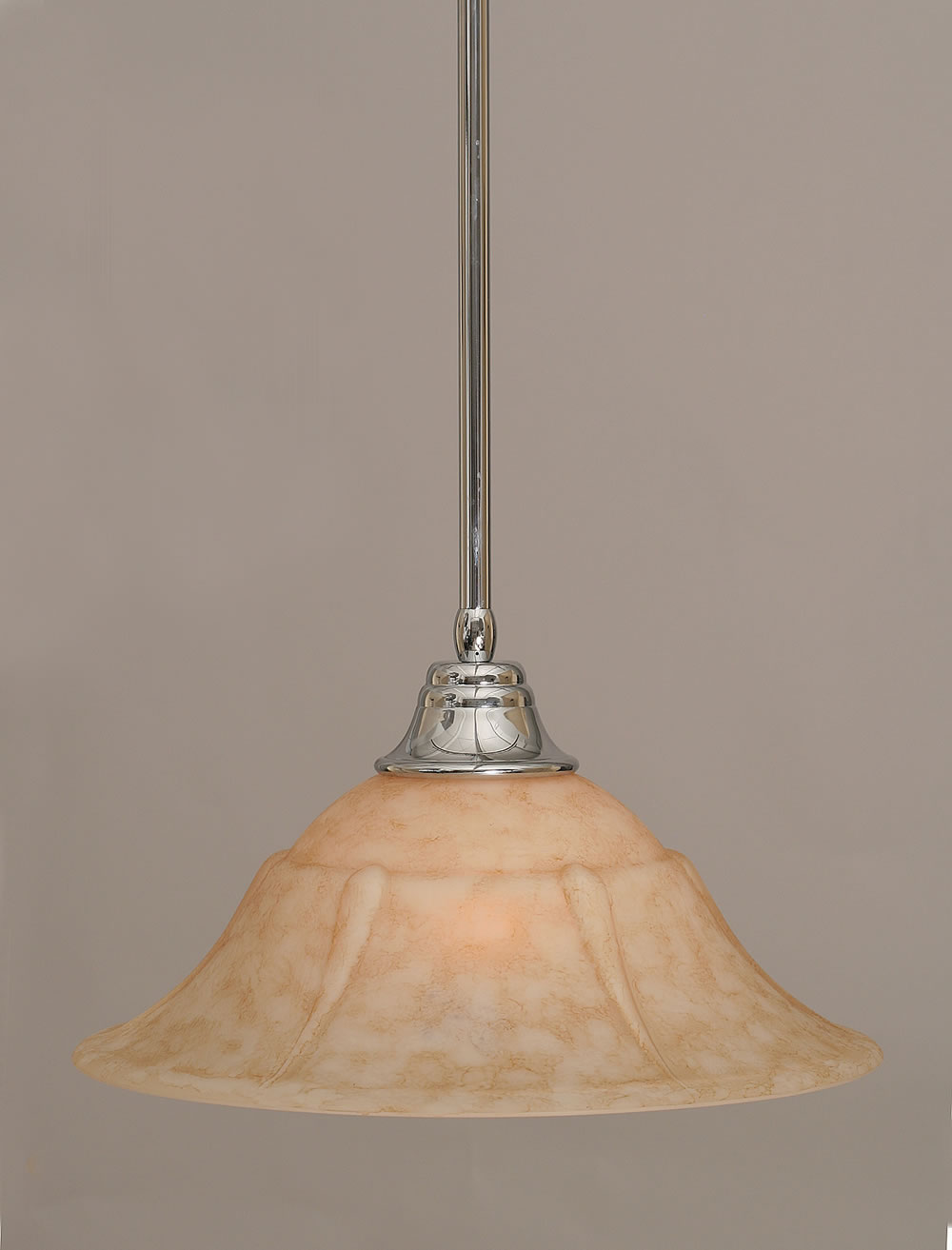 Stem Pendant With Hang Straight Swivel Shown In Chrome Finish With 16" Italian Marble Glass "