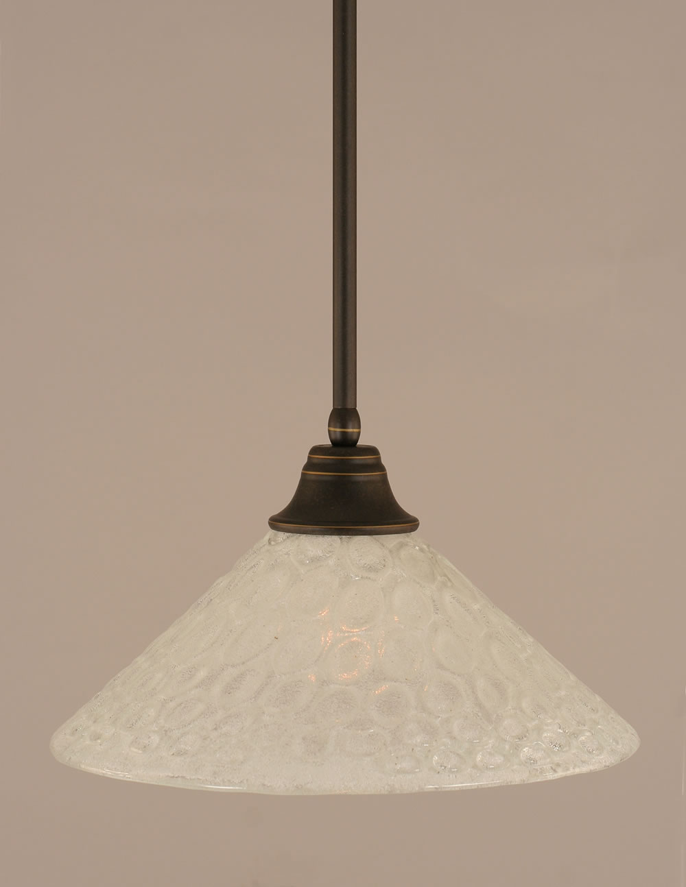 Stem Pendant With Hang Straight Swivel Shown In Dark Granite Finish With 16" Italian Bubble Glass
