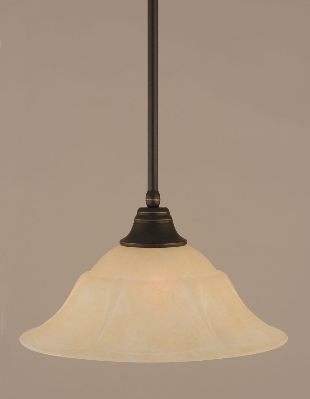 Stem Pendant With Hang Straight Swivel Shown In Dark Granite Finish With 16" Amber Marble Glass