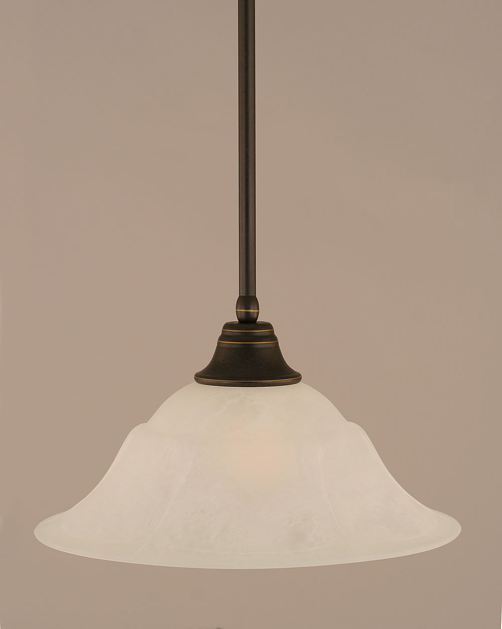Stem Pendant With Hang Straight Swivel Shown In Dark Granite Finish With 16" White Marble Glass