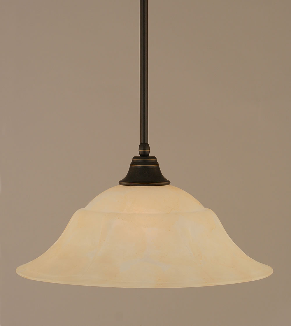 Stem Pendant With Hang Straight Swivel Shown In Dark Granite Finish With 20" Amber Marble Glass "