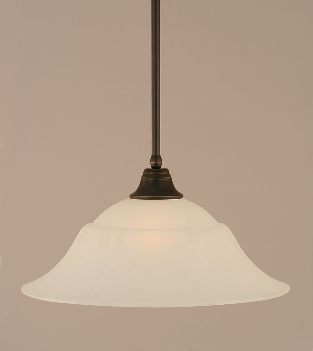 Stem Pendant With Hang Straight Swivel Shown In Dark Granite Finish With 20" White Marble Glass