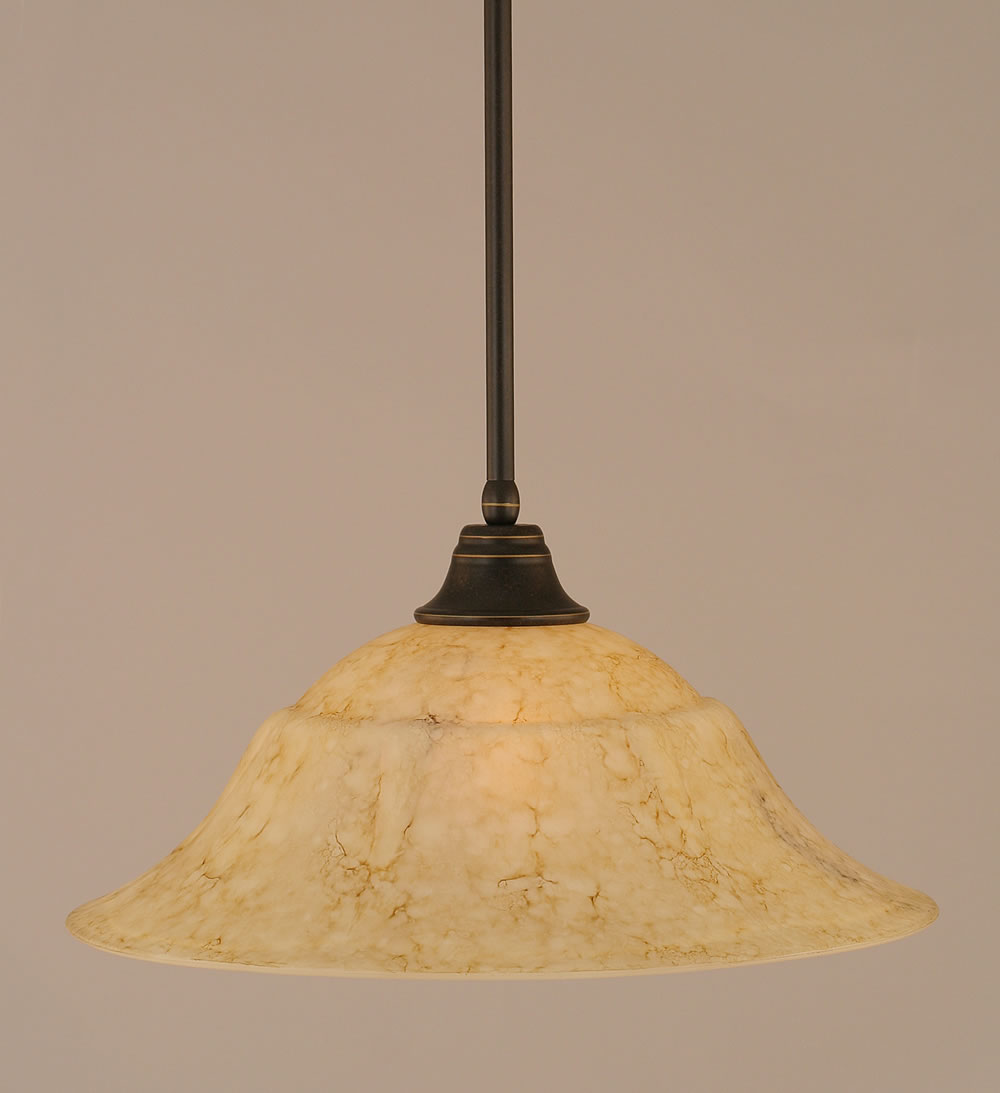 Stem Pendant With Hang Straight Swivel Shown In Dark Granite Finish With 20" Italian Marble Glass