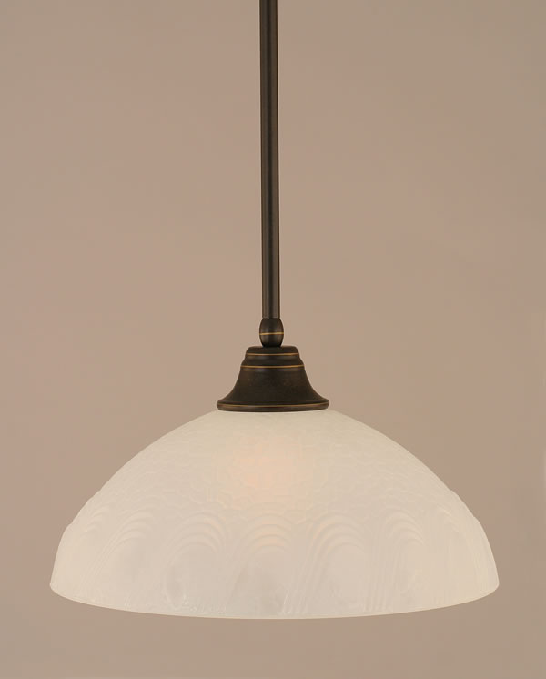 Stem Pendant With Hang Straight Swivel Shown In Dark Granite Finish With 16" Frosted Turtle Glass