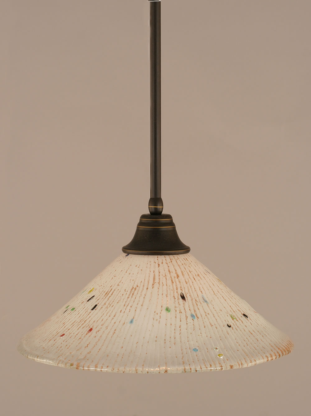 Stem Pendant With Hang Straight Swivel Shown In Dark Granite Finish With 16" Frosted Crystal Glass