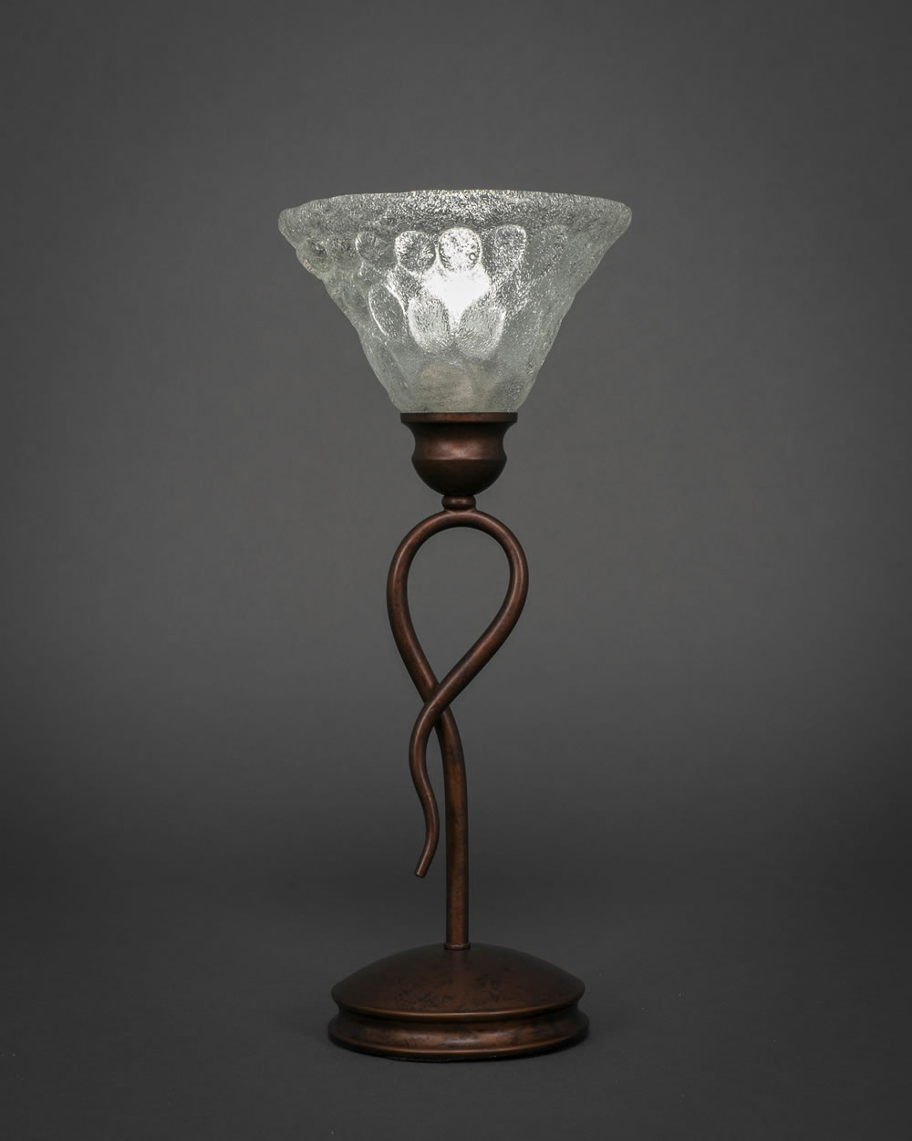 Leaf Table Lamp Shown In Bronze Finish With 7" Italian Bubble Glass