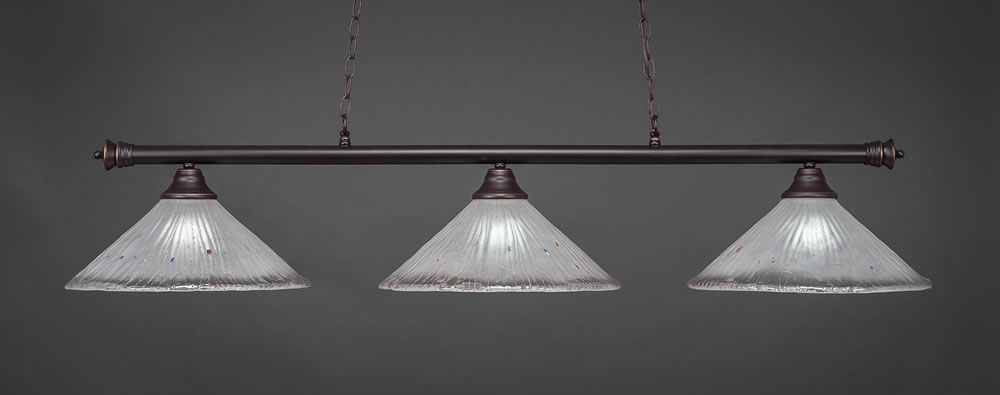 Oxford 3 Light Billiard Light Shown In Dark Granite Finish With 16" Frosted Crystal Glass
