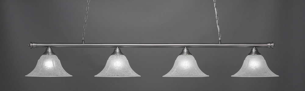 Oxford 4 Light Billiard Light Shown In Brushed Nickel Finish With 14" White Marble Glass