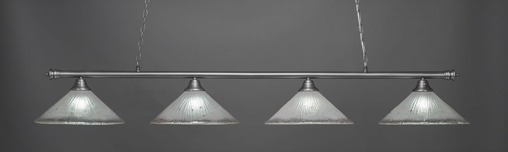 Oxford 4 Light Billiard Light Shown In Brushed Nickel Finish With 16" Frosted Crystal Glass