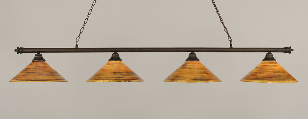 Oxford 4 Light Billiard Light Shown In Bronze Finish With 16" Firré Saturn Glass
