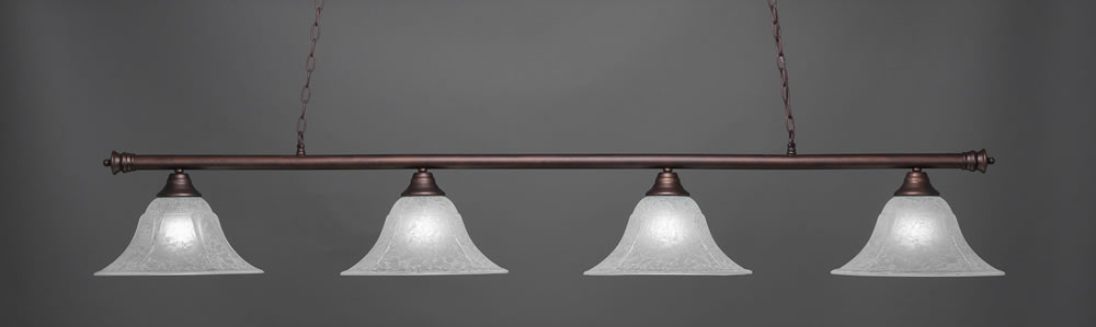Oxford 4 Light Billiard Light Shown In Bronze Finish With 14" White Marble Glass