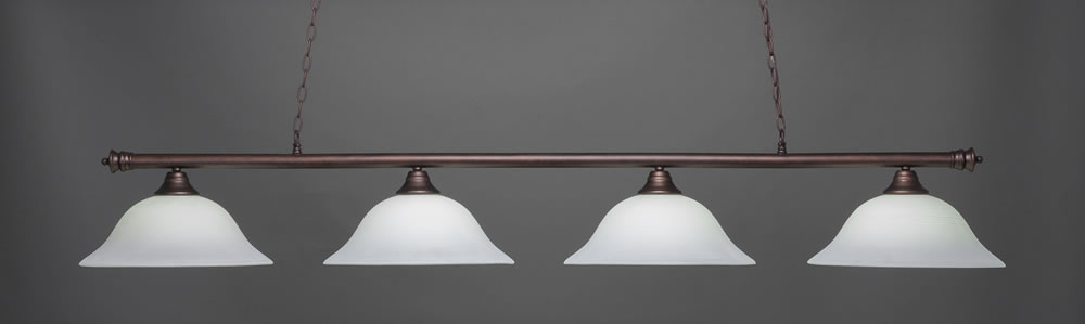 Oxford 4 Light Billiard Light Shown In Bronze Finish With 16" White Linen Glass
